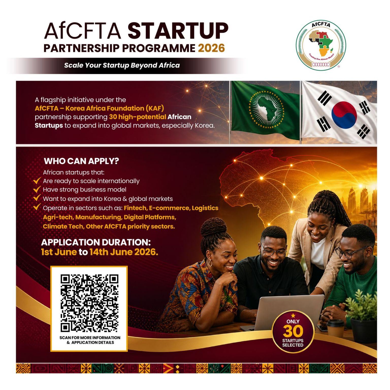 Applications Now Open for the AfCFTA Startup Partnership Program 2026